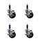 Service Caster 3'' SS Hard Rubber Swivel 1'' Expanding Stem Caster Set with Brake, 4PK SCC-SSEX20S314-HRS-TLB-1-4 - alternate 1